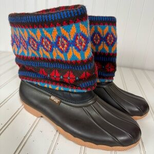 MUK LUKS Rainboots Women's 7 Duck Boots Southwest Slip On‎